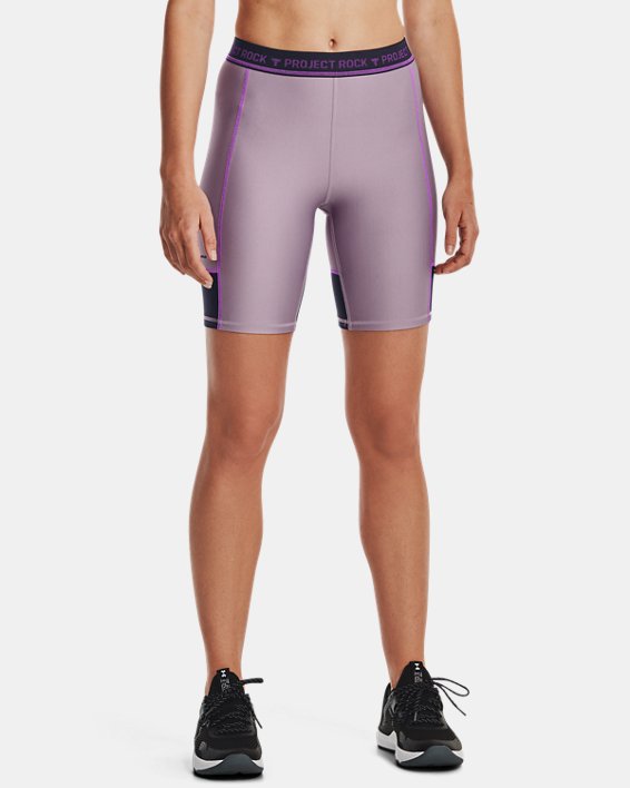 Women's Project Rock Bike Shorts, Purple, pdpMainDesktop image number 0